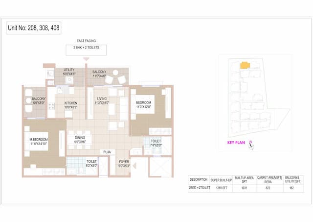 RR WishTales - 2 BHK Floor Plan