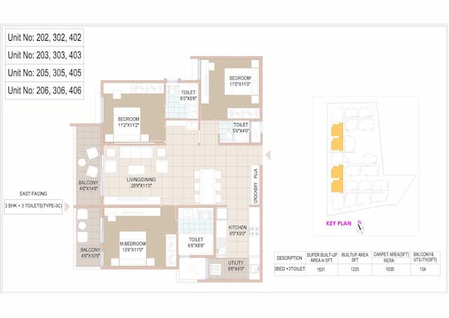 RR WishTales - 3 BHK Floor Plan