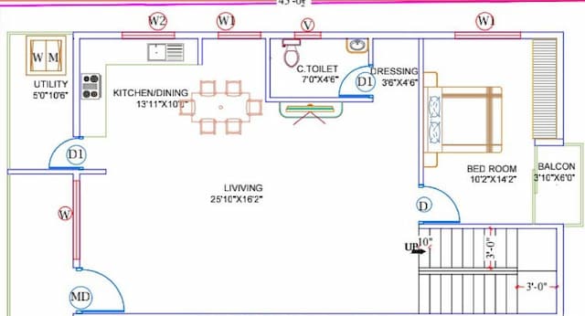 Sai Srinika - 3 BHK Floor Plan