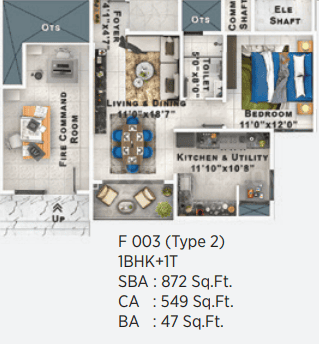 Sattva Lumina - 1 BHK Floor Plan