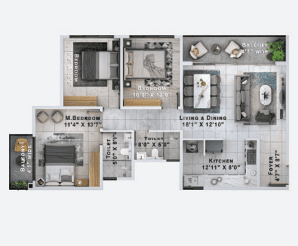 Sattva Lumina - 3 BHK Floor Plan