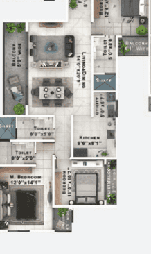 Sattva Lumina - 3 BHK Floor Plan