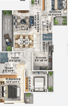 Sattva Lumina - 3 BHK Floor Plan