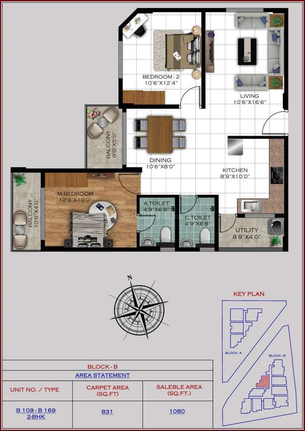 Satyam Varad - 2 BHK Floor Plan