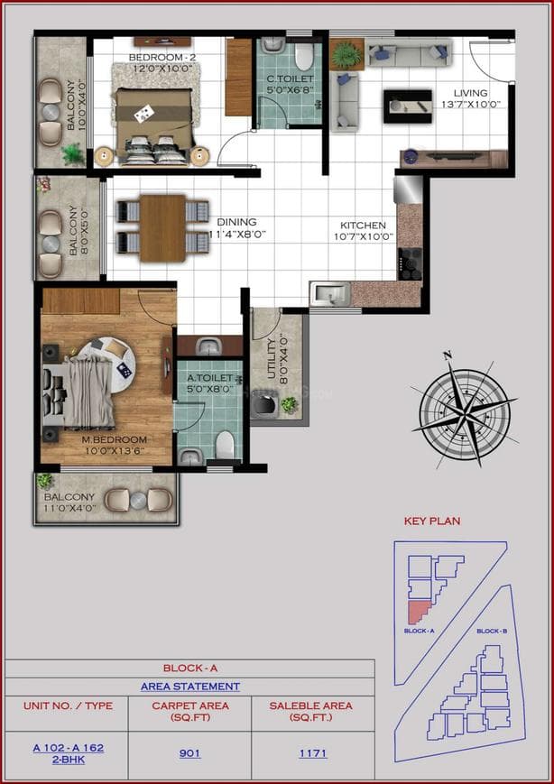 Satyam Varad - 2 BHK Floor Plan