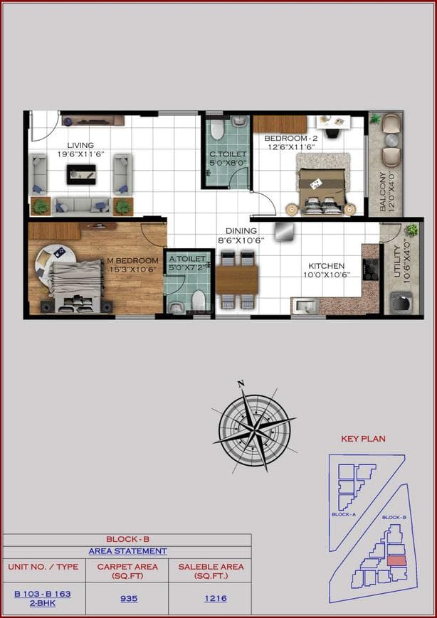 Satyam Varad - 2 BHK Floor Plan