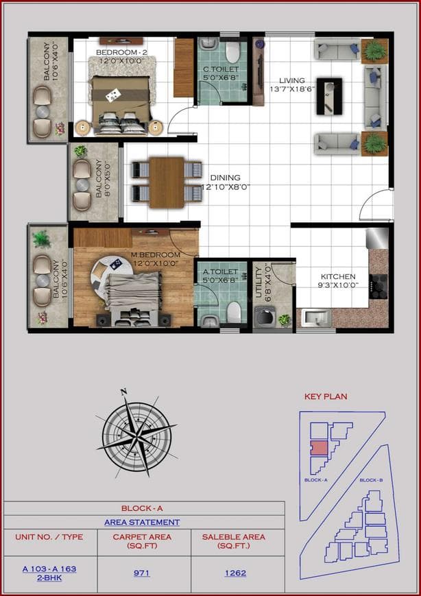 Satyam Varad - 2 BHK Floor Plan