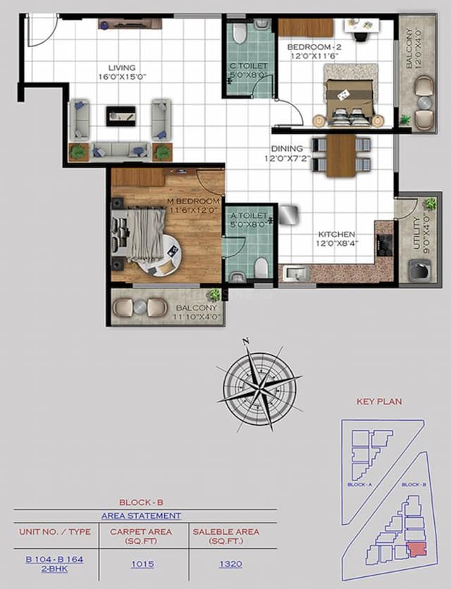 Satyam Varad - 2 BHK Floor Plan