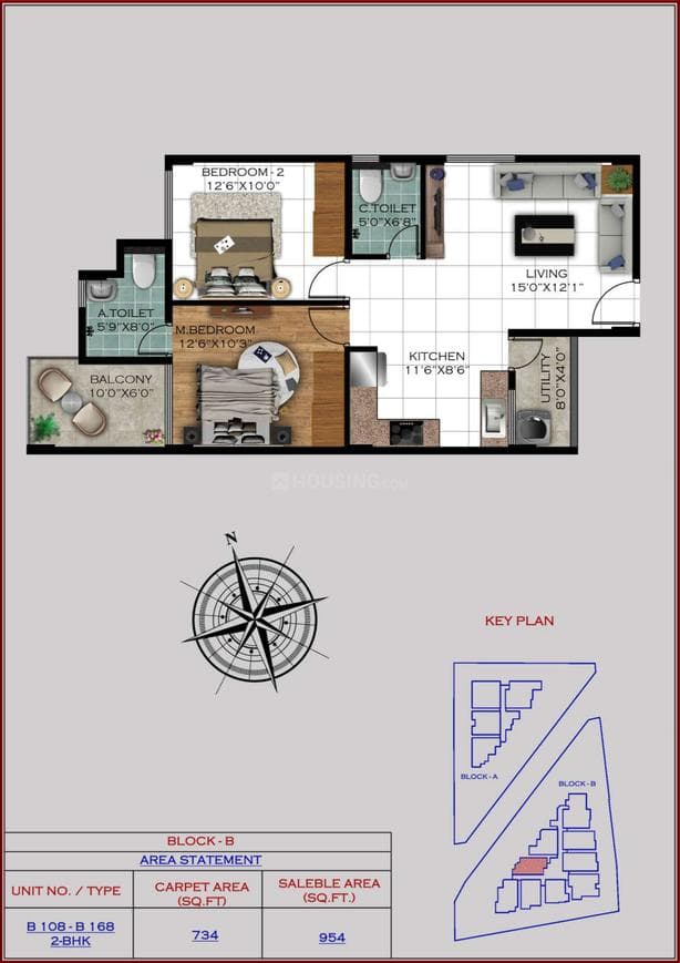 Satyam Varad - 2 BHK Floor Plan