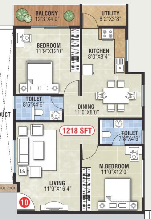 Shree Vari Sannidhi - 2 BHK Floor Plan