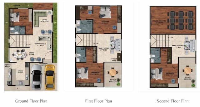 SLN Nidhi Palms - 5 BHK Floor Plan