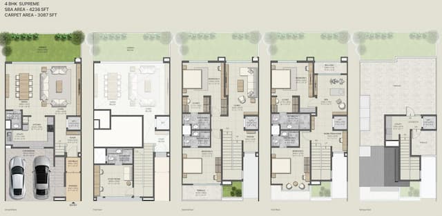 Sobha Crystal Meadows - 4 BHK Floor Plan