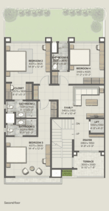 Sobha Crystal Meadows - 4 BHK Floor Plan