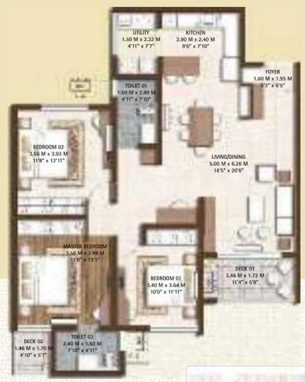 Soho By Bren - 3 BHK Floor Plan
