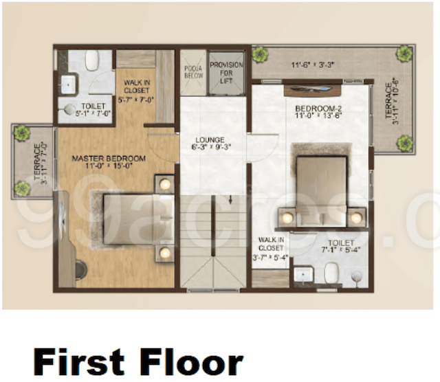 Sowparnika Life On The Green - 5 BHK Floor Plan