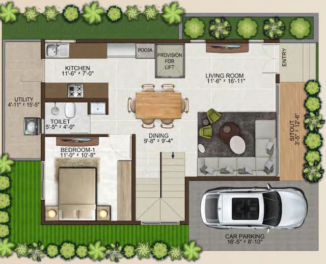 Sowparnika Life On The Green - 5 BHK Floor Plan