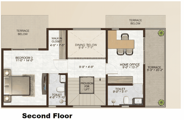 Sowparnika Life On The Green - 5 BHK Floor Plan
