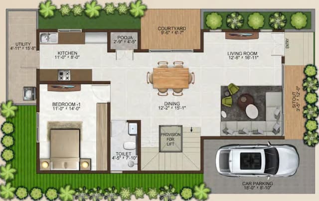 Sowparnika Life On The Green - 5 BHK Floor Plan