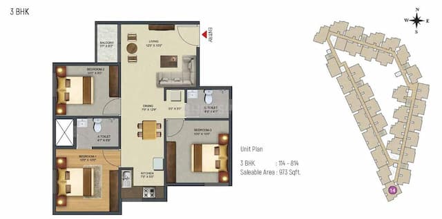 Sowparnika Pranathi - 3 BHK Floor Plan