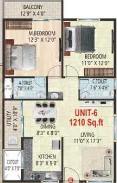 Suvrith Shelter - 2 BHK Floor Plan