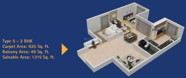 SV Polaris - 2 BHK Floor Plan