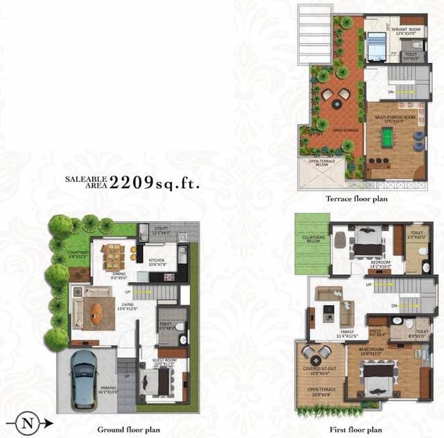Tanmathra Shriram Chirping Grove 1 - 3 BHK Floor Plan