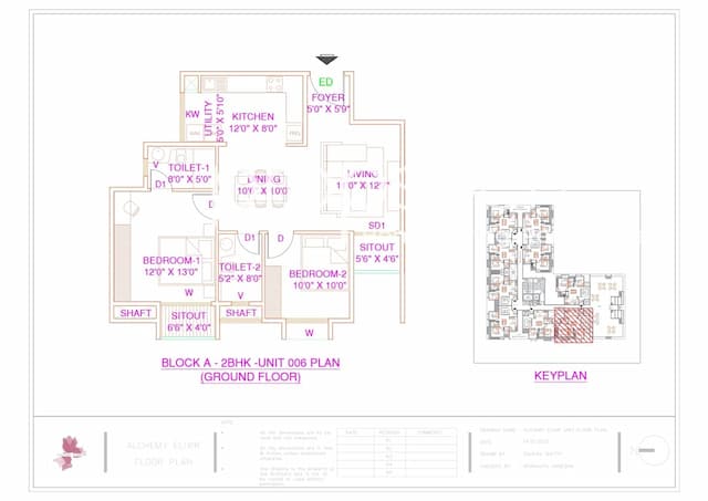Aratt Alchemy Elixir - 2 BHK Floor Plan