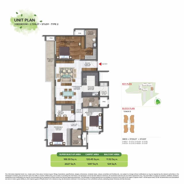 Brigade Sanctuary - 3 BHK Floor Plan