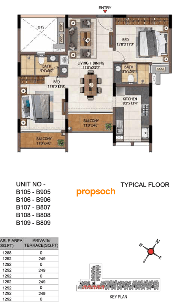 Casagrand Vivacity - 2 BHK Floor Plan