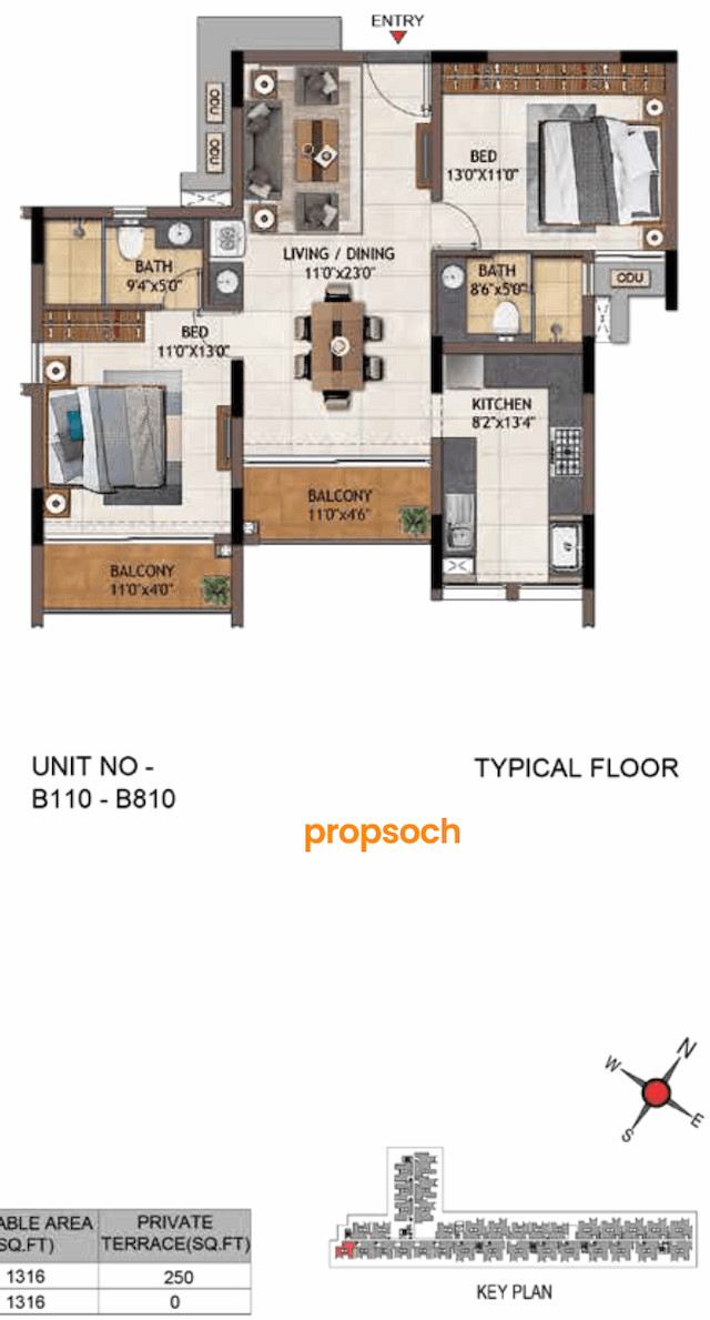 Casagrand Vivacity - 2 BHK Floor Plan