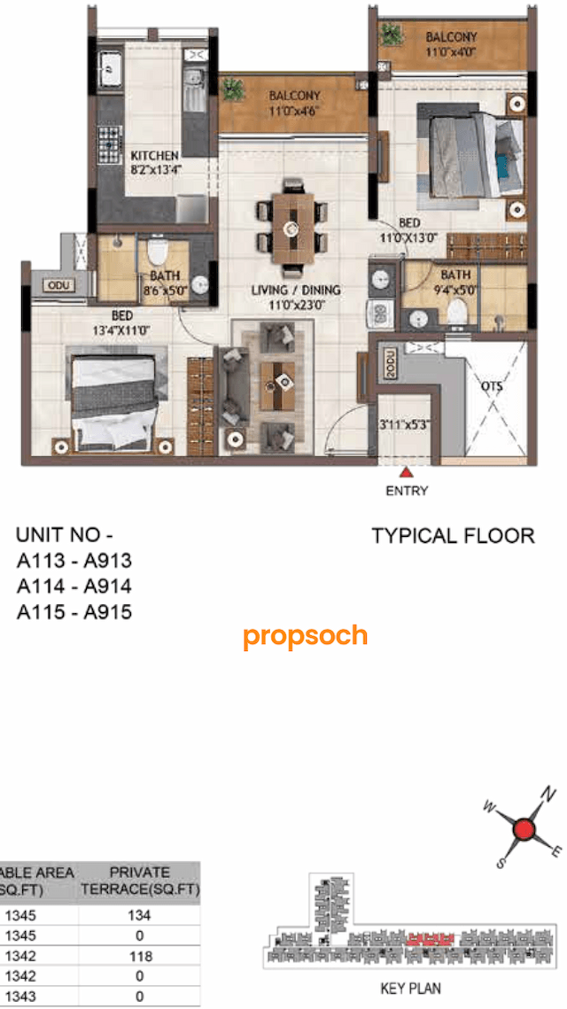 Casagrand Vivacity - 2 BHK Floor Plan