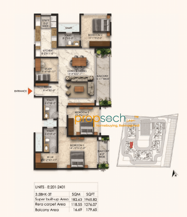 East Park Residences - 3.5 BHK Floor Plan