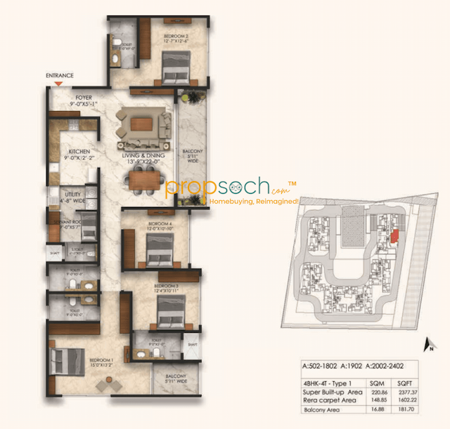 East Park Residences - 4 BHK Floor Plan