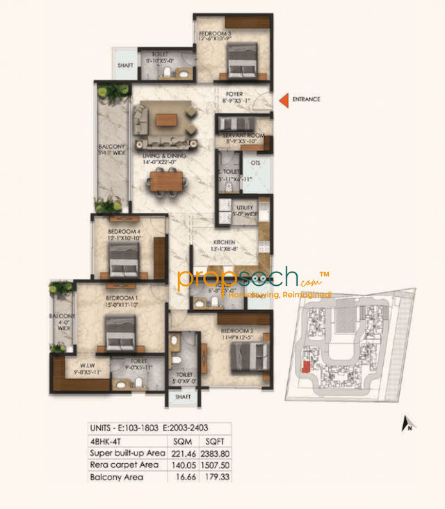 East Park Residences - 4 BHK Floor Plan