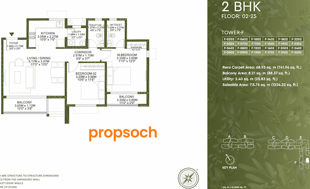 Godrej Lakeside Orchards - 2 BHK Floor Plan