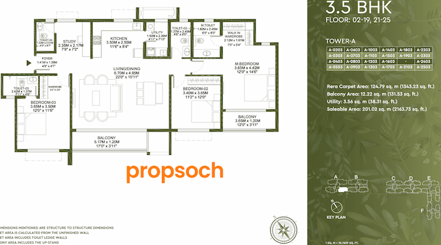 Godrej Lakeside Orchards - 3.5 BHK Floor Plan