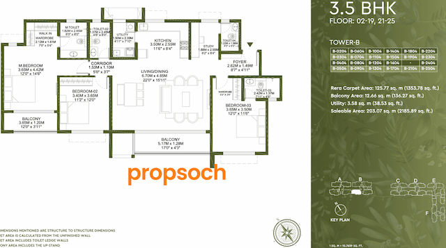 Godrej Lakeside Orchards - 3.5 BHK Floor Plan