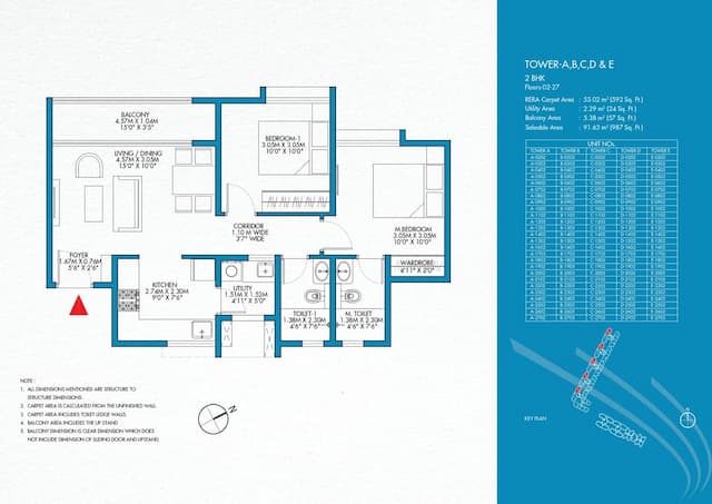 Godrej Park Retreat - 2 BHK Floor Plan