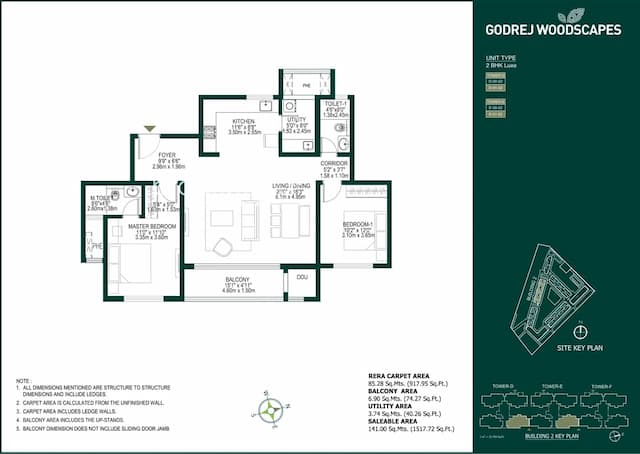 Godrej Woodscapes - 2 BHK Floor Plan