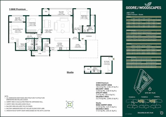 Godrej Woodscapes - 3 BHK Floor Plan