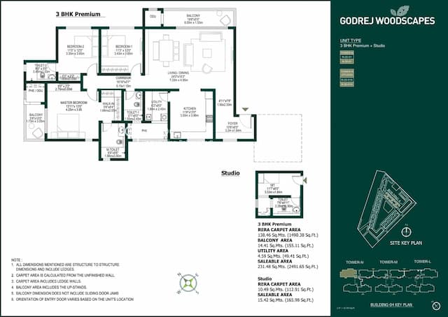 Godrej Woodscapes - 3 BHK Floor Plan