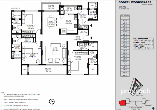 Godrej Woodscapes - 3 BHK Floor Plan