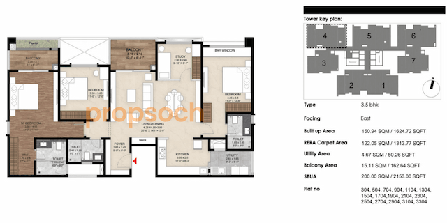 Mana Skanda The Right Life - Phase 1 - 3.5 BHK Floor Plan