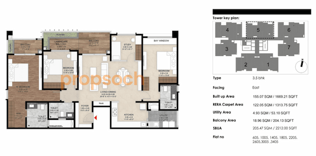 Mana Skanda The Right Life - Phase 1 - 3.5 BHK Floor Plan