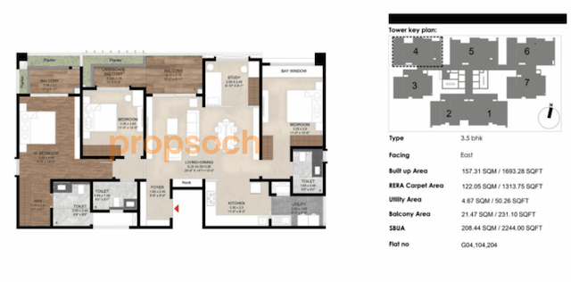 Mana Skanda The Right Life - Phase 1 - 3.5 BHK Floor Plan
