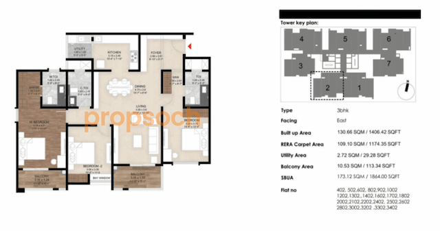 Mana Skanda The Right Life - Phase 1 - 3 BHK Floor Plan