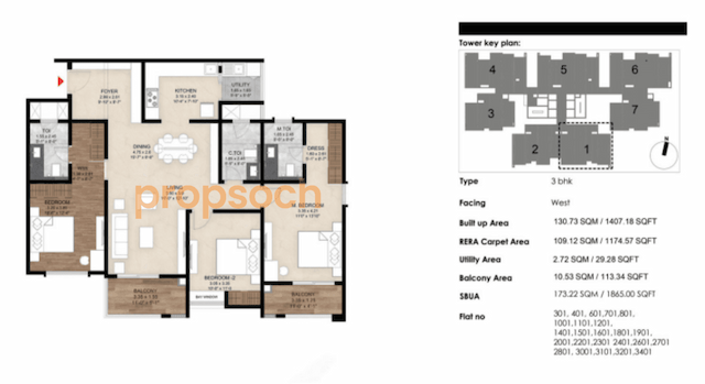 Mana Skanda The Right Life - Phase 1 - 3 BHK Floor Plan