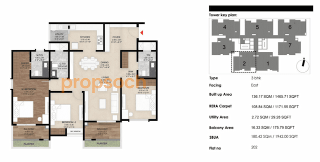 Mana Skanda The Right Life - Phase 1 - 3 BHK Floor Plan
