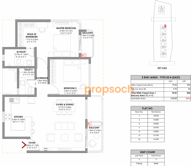 MVN Aero One Phase 3 - 2 BHK Floor Plan