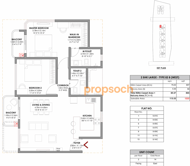 MVN Aero One Phase 3 - 2 BHK Floor Plan